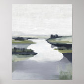 Poster Quiet River Valley Minimal Abstract Landscape (Devant)