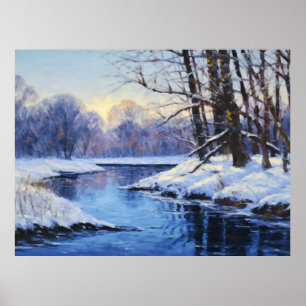 Poster Quiétude hivernale au bord de la rivière Havel gel