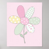 Poster Quilt Art Print Set: Flower on Pink Background (Devant)
