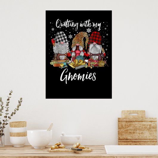 Poster Quilter Avec Mes Gnomies Noël Gnomes Holiday (Cuisine)