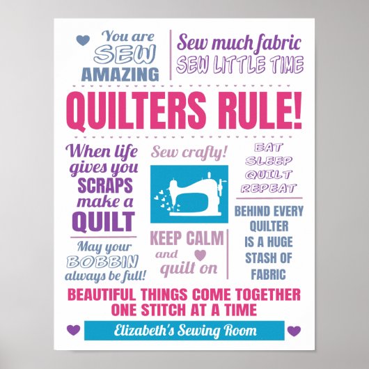 Poster Quilters Règle Quilting (Devant)