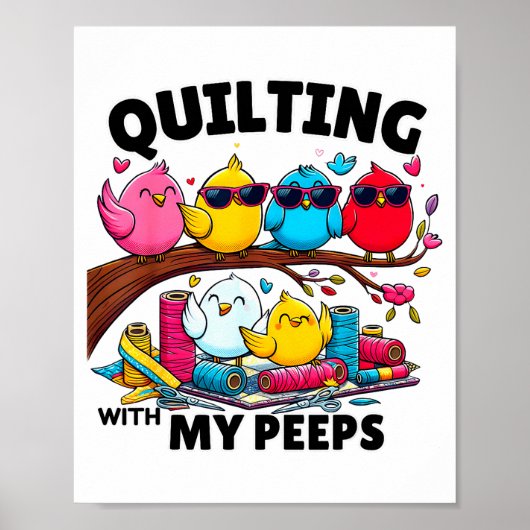 Poster Quilting Hanging With My Funny Women Toddler Kids  (Devant)
