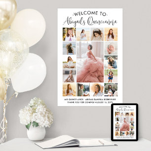 Poster Quinceañera 15 Photo Collage Anniversaire Bienvenu