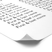 Poster Quinceanera 15e Anniversaire Floral Seating Chart (Coin)