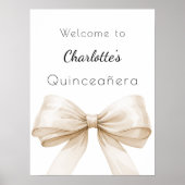 Poster Quinceanera beige crème Bois accueil (Devant)