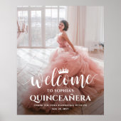 Poster Quinceañera Bienvenue Script & Photo 15e anniversa (Devant)