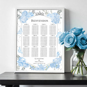 Poster Quinceanera espagnol Diagramme de siège Signal Pap