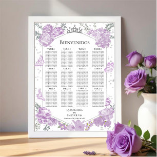 Poster Quinceanera espagnol Diagramme de siège Signal Pap