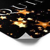 Poster Quinceanera étoiles d'or noir (Coin)