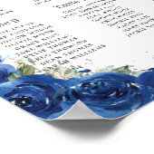 Poster Quinceañera Royal Blue Floral Argent de siège grap (Coin)