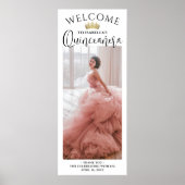 Poster Quinceañera Welcome Modern Script Large Photo (Devant)