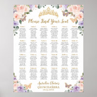 Quinceañera XV Plat Violet Lilac Plat Floral
