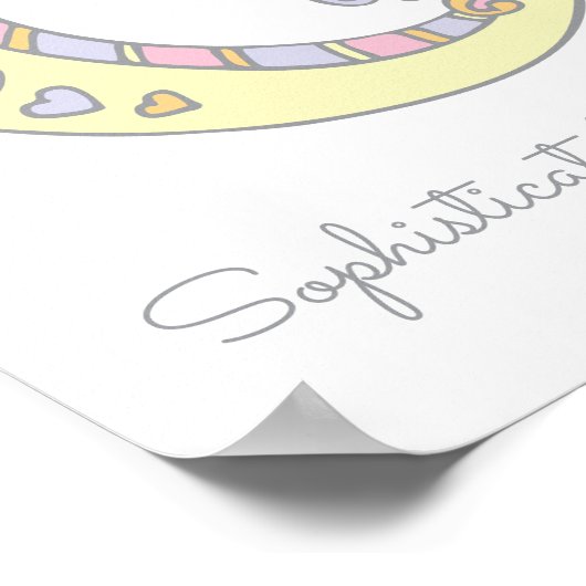 Poster Quincey monogramme art filles nom et signification (Coin)