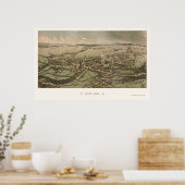 Poster Quincy, MA Carte panoramique - 1877 (Cuisine)