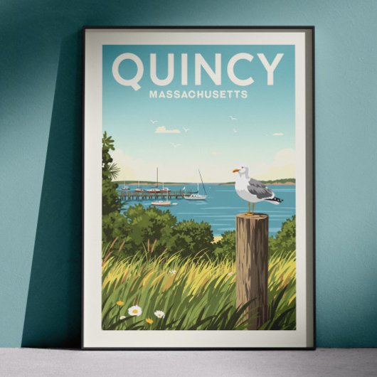 Poster Quincy Massachusetts vintage