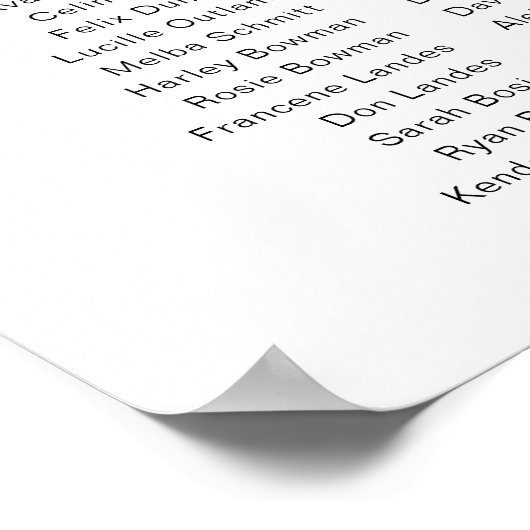 Poster Quinn Minimum 3 banquets Plan de table Planche (Coin)