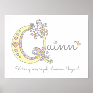 Poster Quinn monogramme art filles nom et signification a
