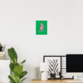 Poster Quirky Pink Leopard Green Aesthetic (Bureau à domicile)