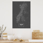 Poster Quito, Équateur (blanc sur noir) (Cuisine)