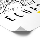 Poster Quito, Equateur Road Map Art - Tones de la Terre (Coin)