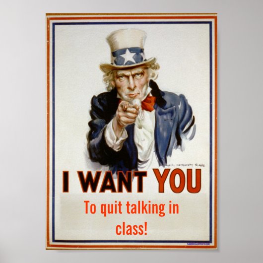 Poster "Quitter la parole en classe" (Devant)
