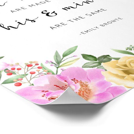 Poster Quoi Que Nos Âmes Soient Faits, Emily Bronte (Coin)