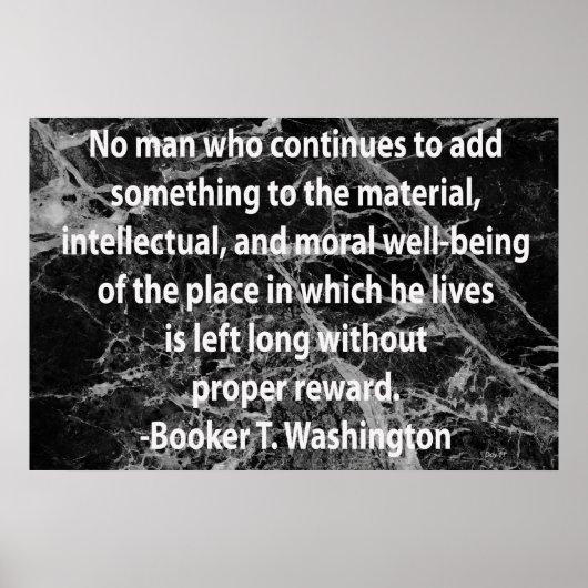 Poster Quotation from Booker T. Washington (Devant)