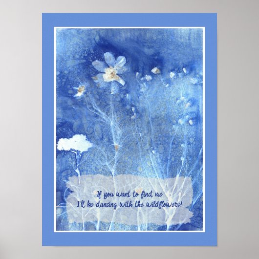 Poster Quote blanc Zen Aquarelle Floral (Devant)