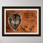 Poster Quote d'aquarelle originale Wolf & Pack (Devant)
