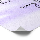 Poster Quote d'aquarelle violet inspiré (Coin)
