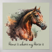 Poster Quote de cheval Aquarelle équitation (Devant)