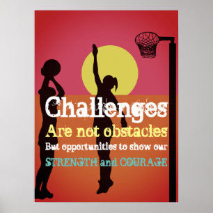 Poster Quote de netball Inspiratiational Life Challenges