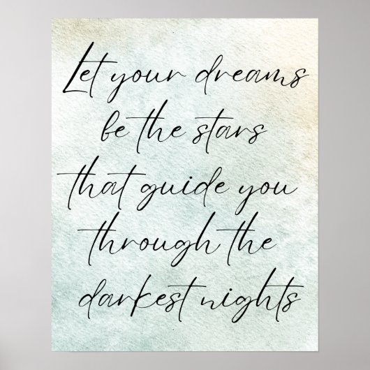 Poster Quote d'inspiration Motivational Watercolor (Devant)