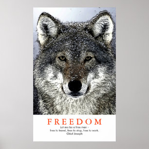 Poster Quote indienne de loup Motivationnel unique Imprim