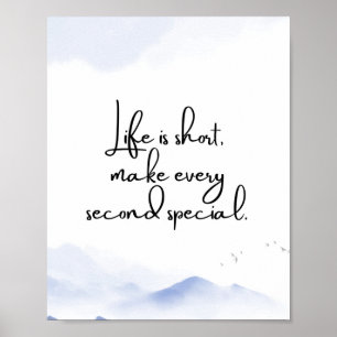 Poster Quote Motivation Minimaliste Bleu