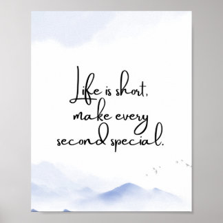 Poster Quote Motivation Minimaliste Bleu