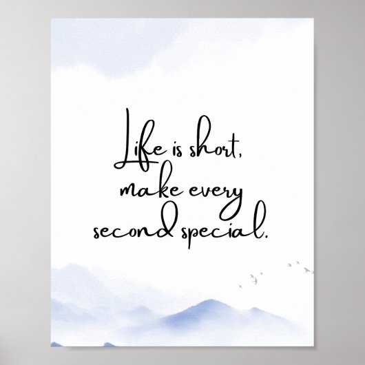 Poster Quote Motivation Minimaliste Bleu (Devant)