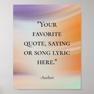 Poster Quote personnalisé Marble Wave Aquarelle motivatio
