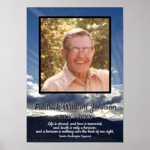 Poster Quote Photo Sunset with Cloud Lines Funeral