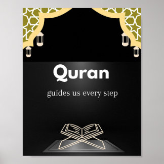 Poster Quran guides us every step/ motivational wall Art.