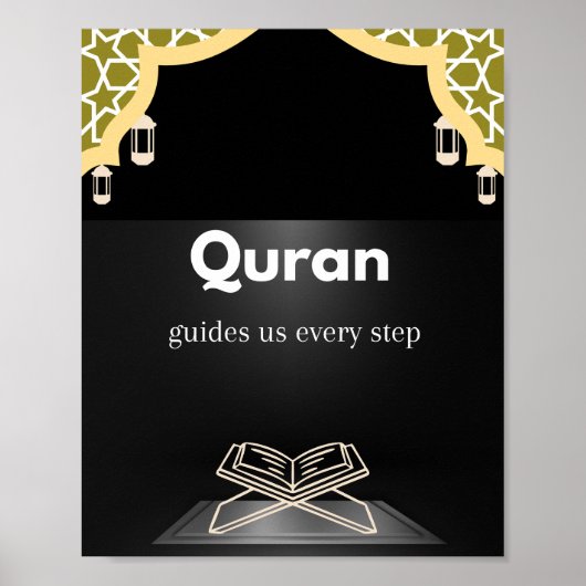 Poster Quran guides us every step/ motivational wall Art. (Devant)