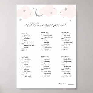 Poster Qu'y a-t-il dans votre jeu de Baby shower à sac