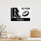 Poster R est pour le rugby (Cuisine)