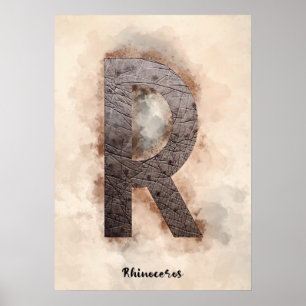 Poster R est pour Rhinoceros