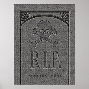 Poster R.I.P. Appui verticaux nommés faits sur commande