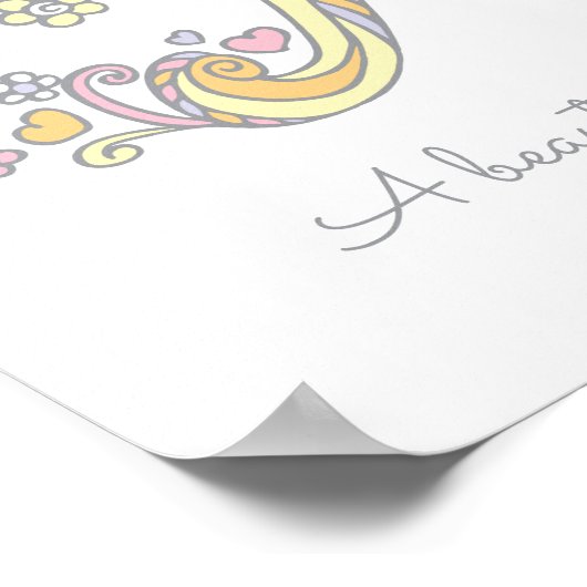 Poster R monogram art Rosalynn filles nom signifiant affi (Coin)