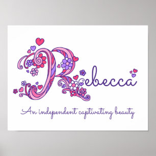 Poster R monogramme art Rebecca Girca nom signifiant affi