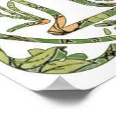 Poster R Monogramme floral (Coin)