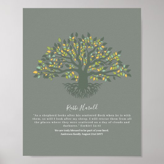Poster RABBI Merci Gift, Ezekiel 34 Wall ART BUDGET (Devant)