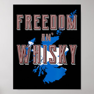 Poster Rabbie Burns Citation Liberté Whisky Scottish Colo